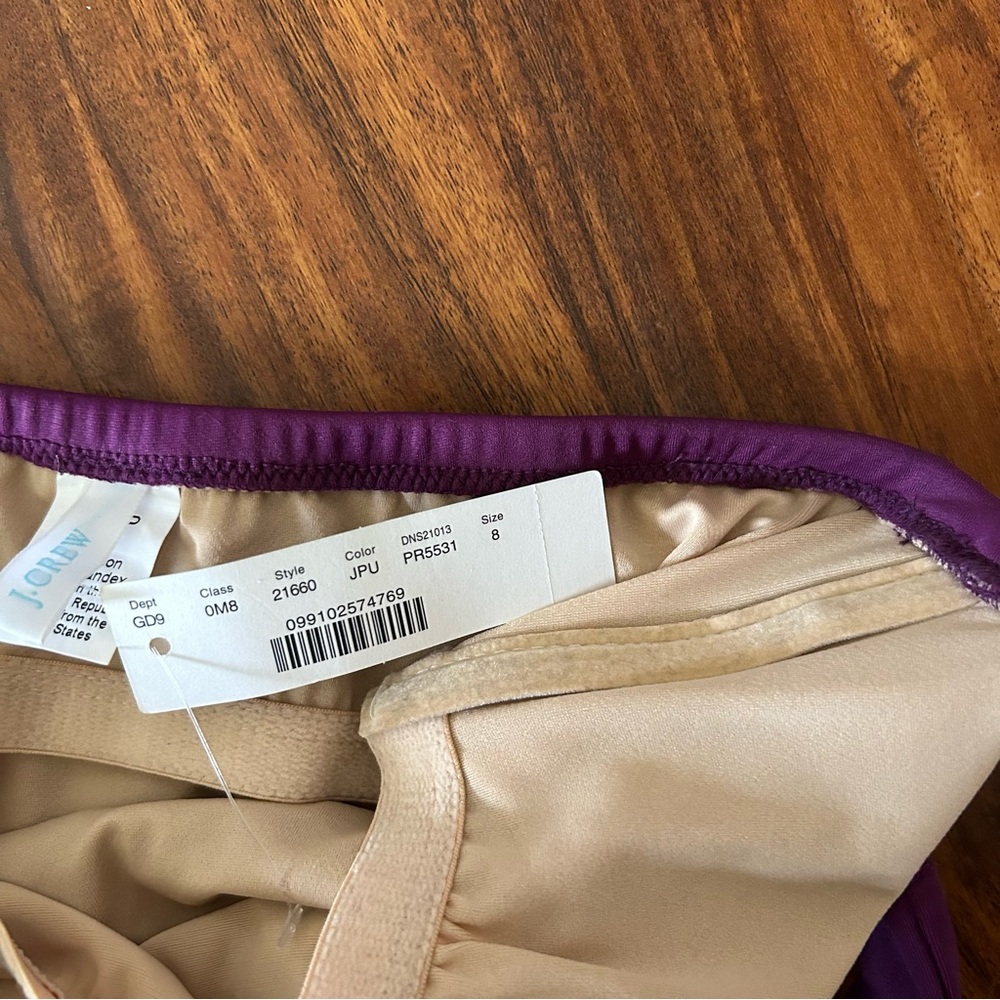 J. Crew Purple Halter Strapless  D Cup Ruched One Piece - Picture 3 of 6